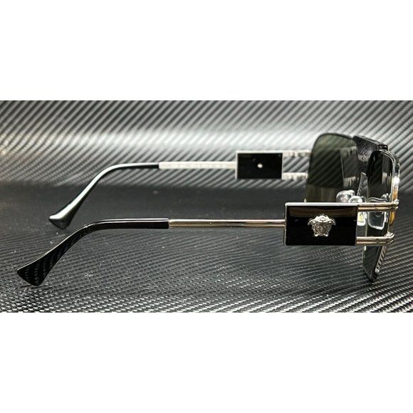 Versace Gunmetal Green Men's 63mm Sunglasses - Picture 4 of 5
